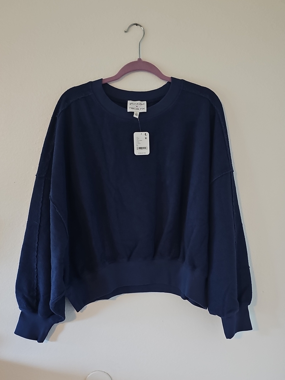 ●●TRICIA FIX & FP CROPPED NAVY U.S.A SWEATSHIRY NWT S.XL●●